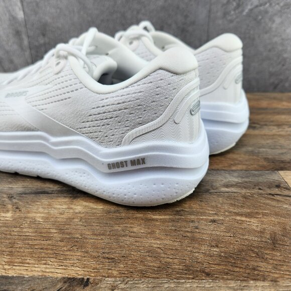 Brooks Ghost Max 2 Size 10.5 Mens Bright White Casual Walking Running Shoes - Picture 6 of 10